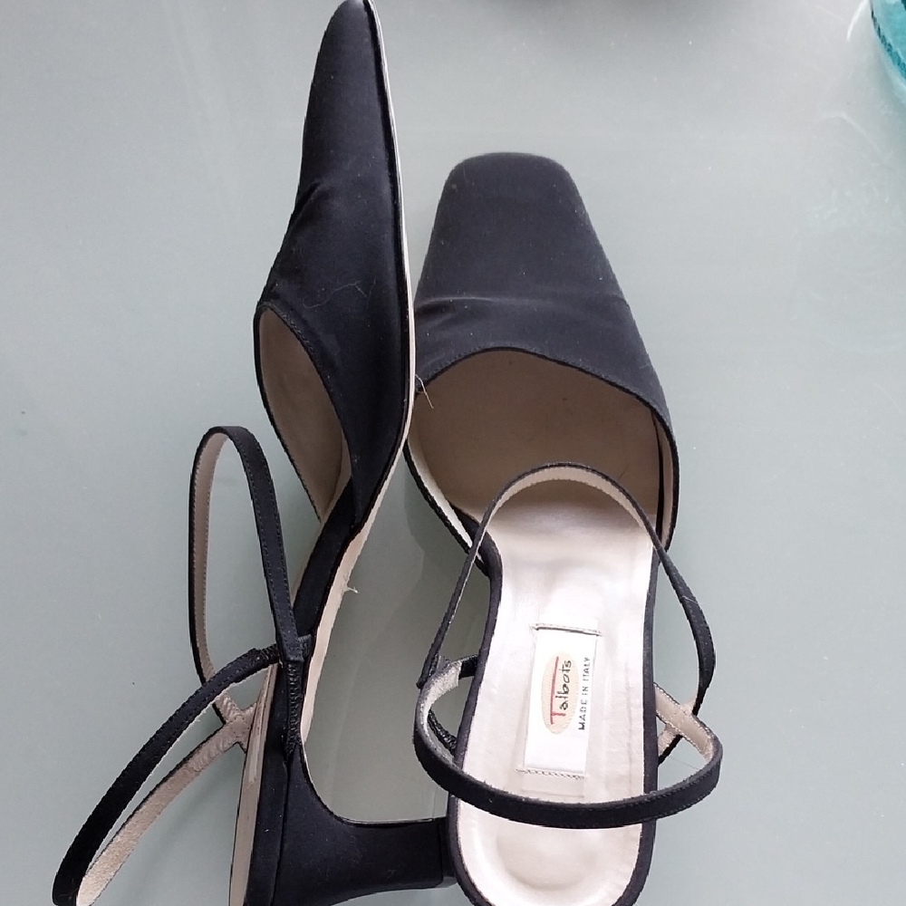 Talbots Black File Slingback Pumps Size 9 1/2  Medium. Made in Italy